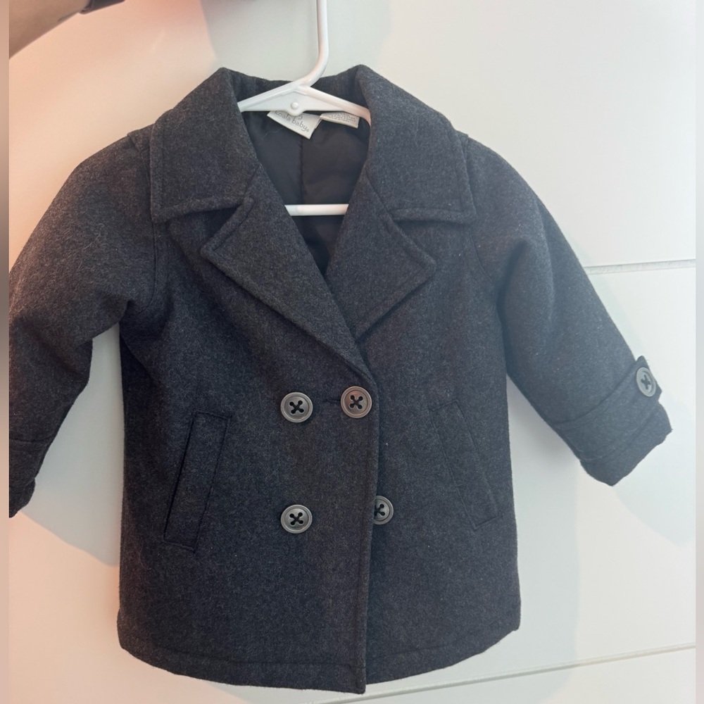 Classic Black Kids Peacoat